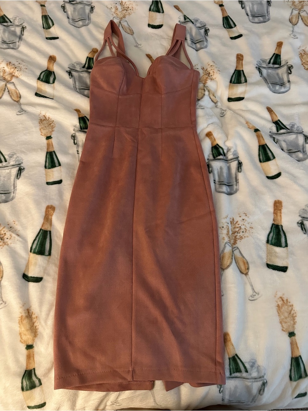 Fitted Midi Dress in Mauve Pink